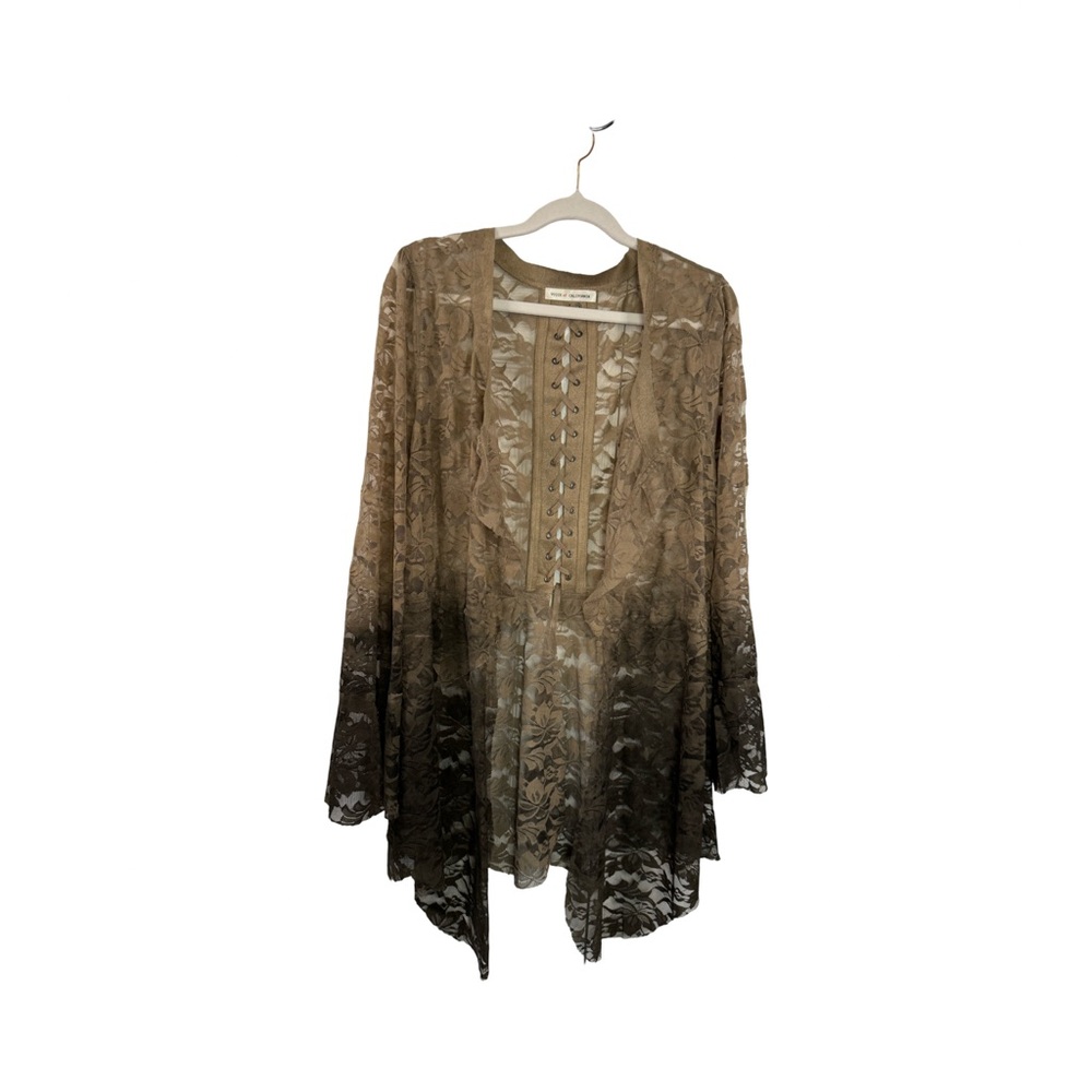 Romantic Ombré Tan Lace duster kimono/cardigan